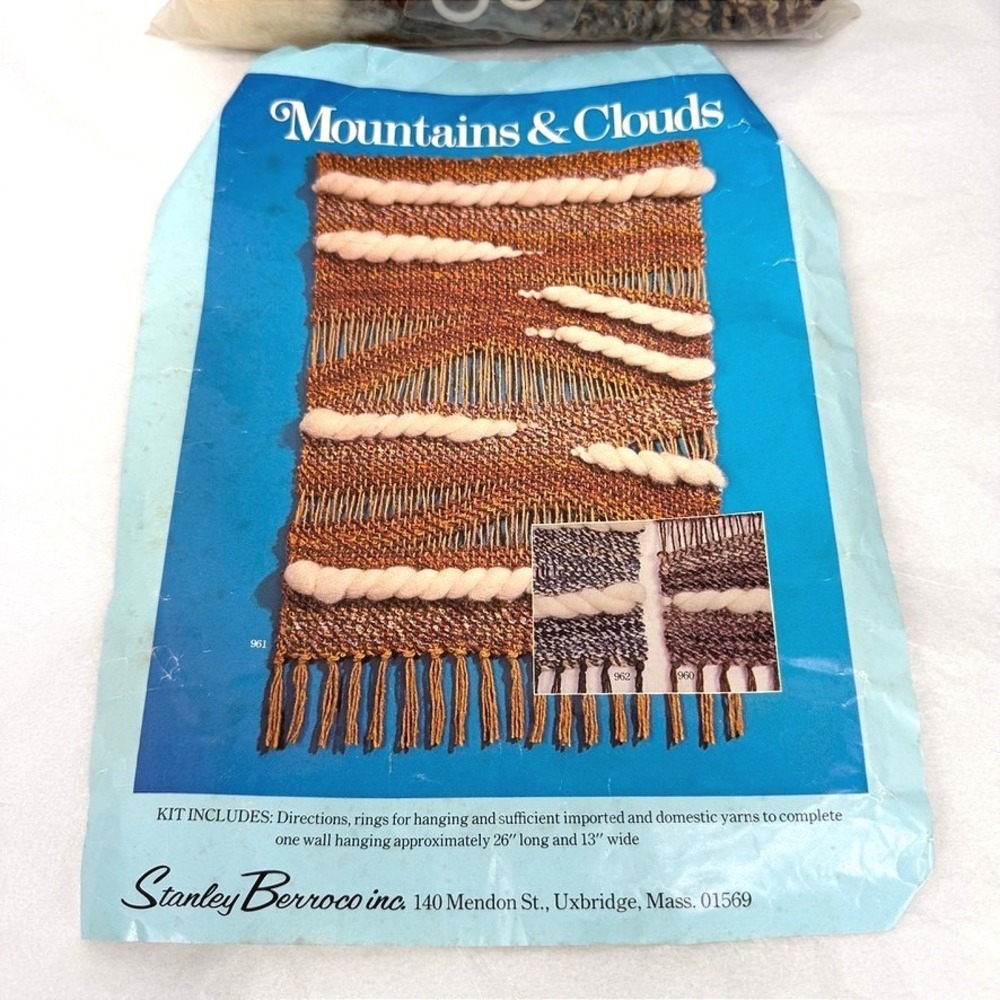 Weaving Craft Kit Mountains & Clouds VTG Wall Hanging Retro Stanley Berroco 1977